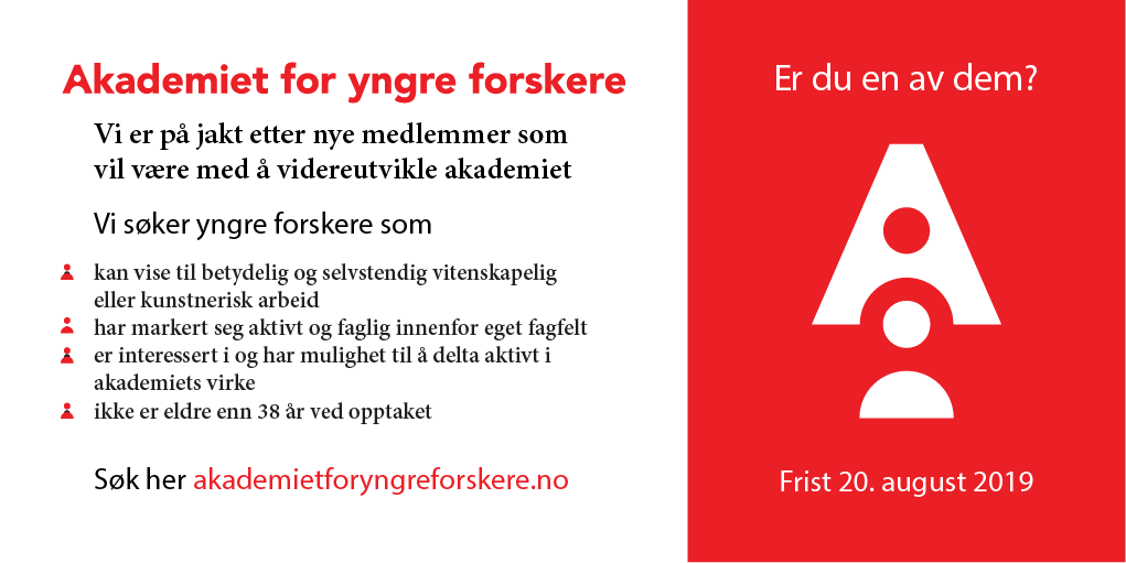 Vi er på jakt etter nye medlemmer! Hjelp oss med å nå ut til yngre forskere over hele landet og minn dem om søknadsfristen 20. august✍️ akademietforyngreforskere.no/soknad/