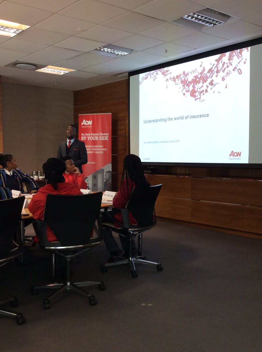 yledsa's tweet photo. After the Warm welcome, registration and a few icebreakers, Nathi from @Aon_SouthAfrica speaks on the World of Insurance. #YouthInsurance19 https://t.co/yR2T5O4udu