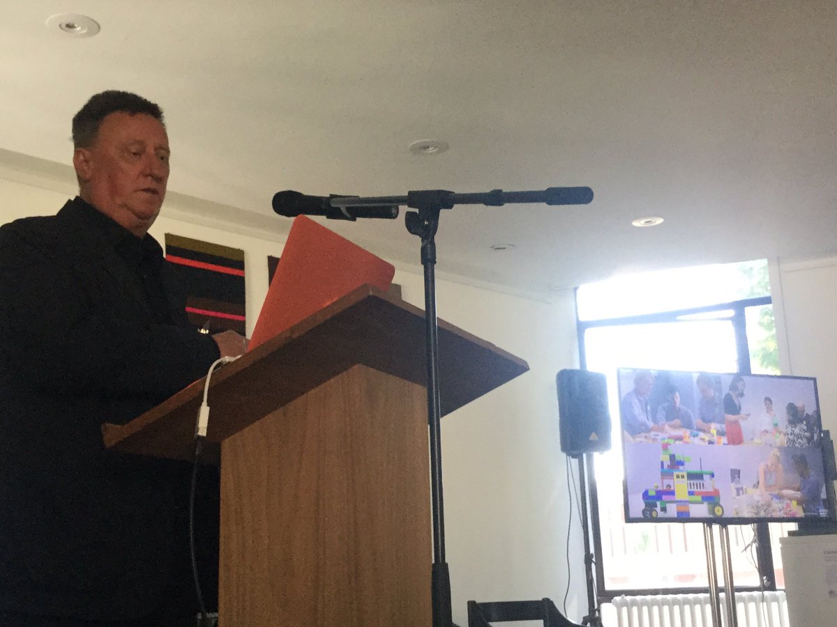 RCA_IMDC's tweet photo. Director of the IMDC, Prof Dale Harrow, argues the need to tackle the triangle of people, technology and context, brought together through design. The transformation of mobility. #RCAtransform @RCA @RCADesRes https://t.co/J09QXrxx0q