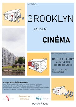 Inauguration du cinémathon à Fresnes-. Réalisé par des étudiants de Master 1 de #ENSAPLV dans le cadre du cours "Projeter dans le réel à l'échelle 1 et demande d'habitants