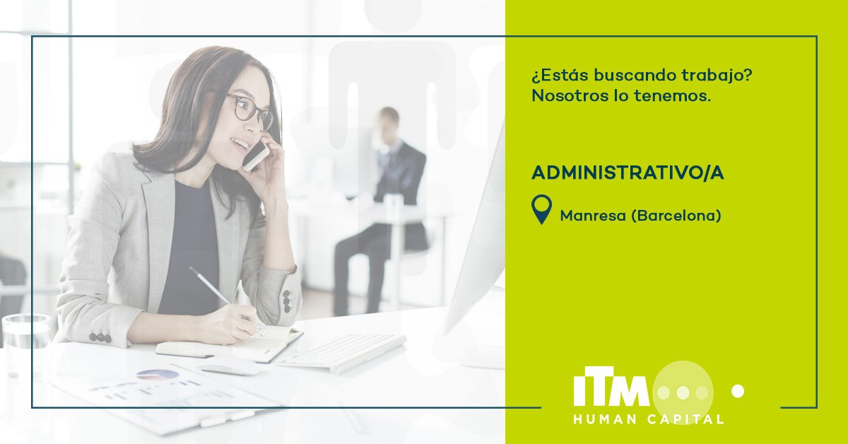 ITMETT's tweet photo. #Empleo | Tienes buen nivel de inglés y dotes comunicativas y de organización? Estamos seleccionando una persona para el puesto de ADMINISTRATIVO/A para el departamento de compras en empresa de la comarca del Bages ► https://t.co/7usXJFdzXb #ITMofertas #Manresa https://t.co/s0IBuA1z9t