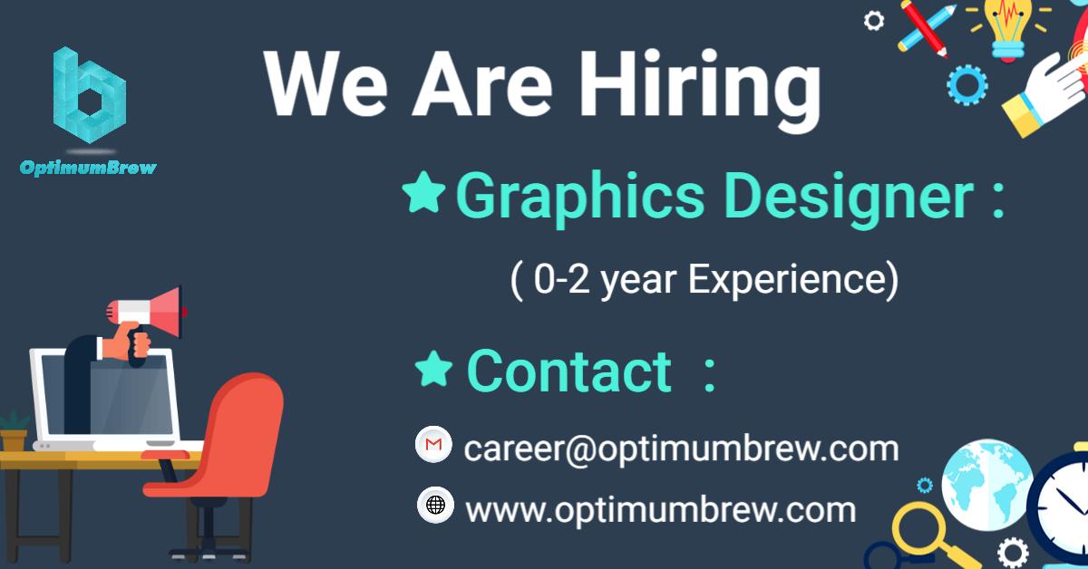 OptimumbrewLab's tweet image. Great Job opportunity for Creative Graphics Designer.  
Please give reference to your friends or relative, if anyone looking for same. 
Send Resume/CV at career@optimumbrew.com
#optimumbrewTechnology
#GraphicsDesigner #Designer