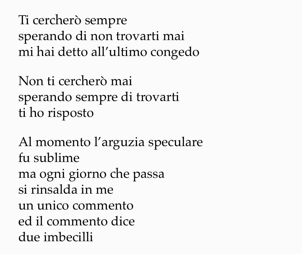 Grande Lebowska on X: Due imbecilli. (Michele Mari, «Cento poesie