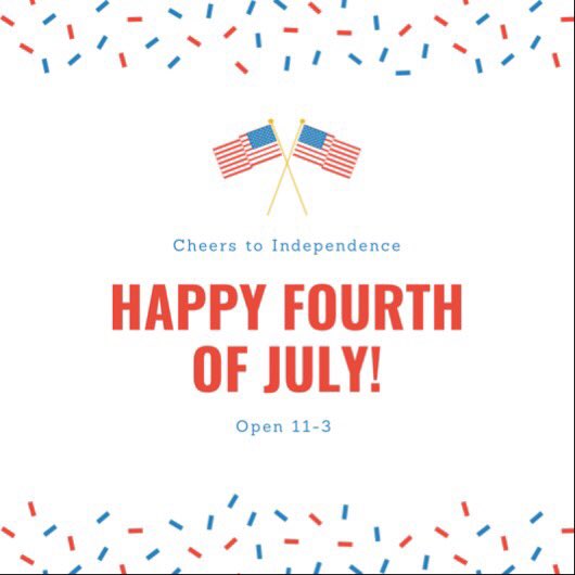 SecondSole614's tweet photo. Happy 4th of July! We are open from 11-3 today 🗽🇺🇸 https://t.co/llk5742aew