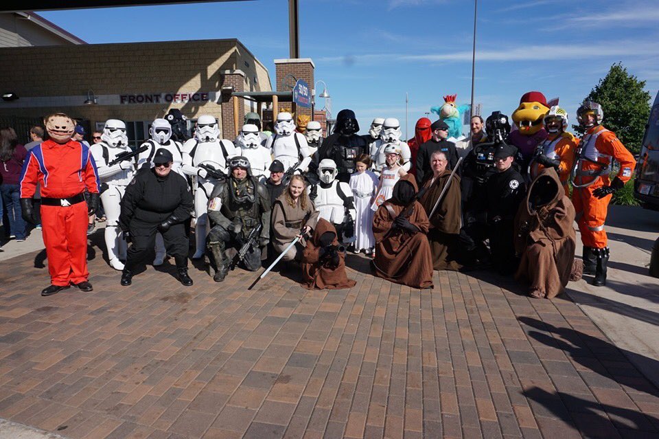 WIGarrison501st's tweet photo. #wigarrison came out in force for Star Wars night with the @TimberRattlers https://t.co/ZpcxLqMlbQ