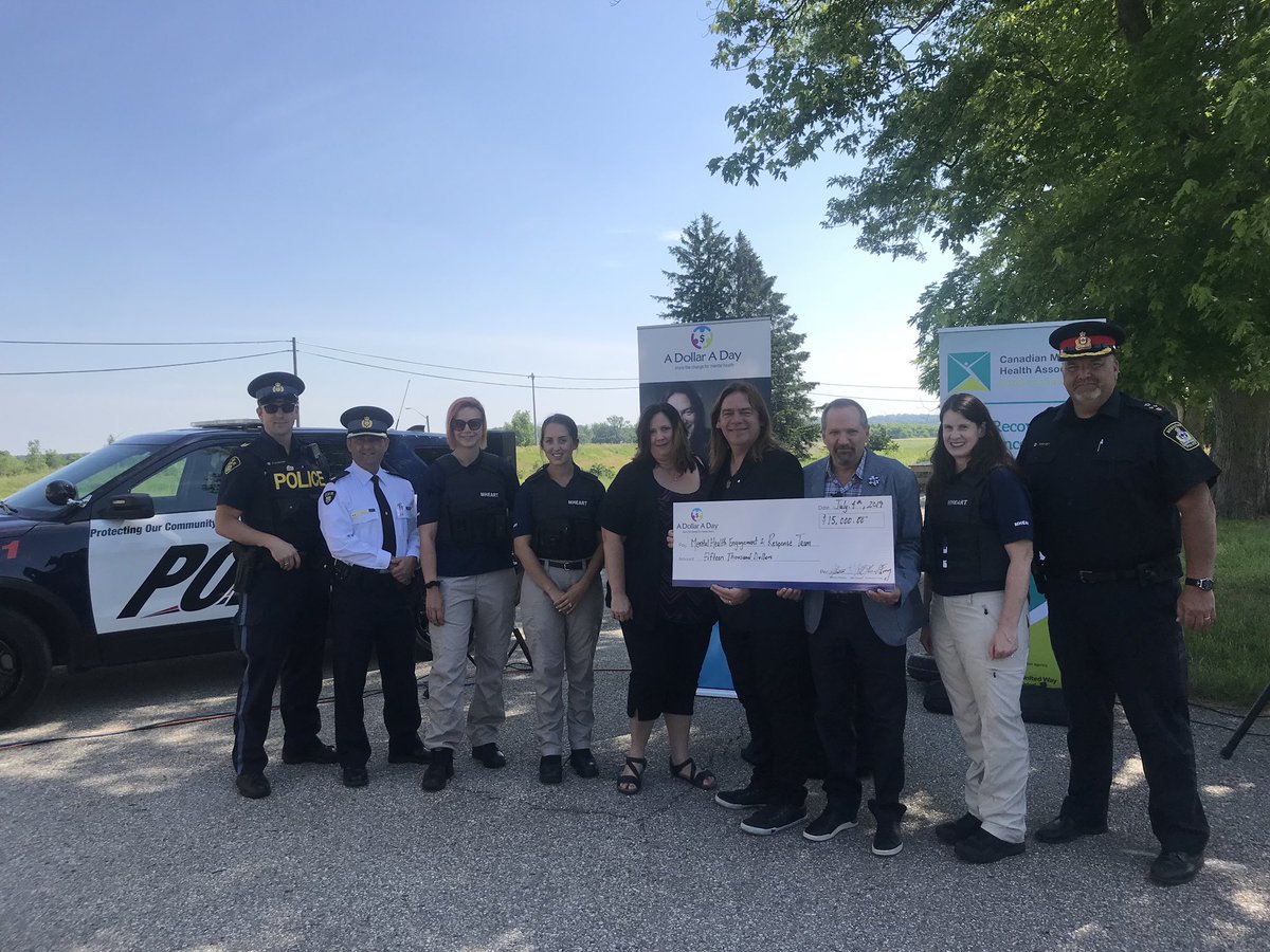 adollaradayfdn's tweet photo. Today, Foundation co-founders and Dollar-A-Dayers, Brendan Paddick and Alan Doyle are in Woodstock, ON, to present a donation to the Mental Health Engagement and Response Team mobile crisis intervention program. https://t.co/mt3UhCg9sp