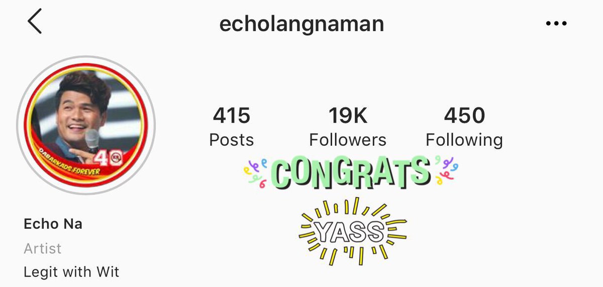 asdfgxrhea's tweet photo. Happy 19K IG followers, @EchoLangNaman! ❤️ #SalamuchBro #ECHOForEBRegular #ECHOforeverDabarkads https://t.co/2wsp4NImqa