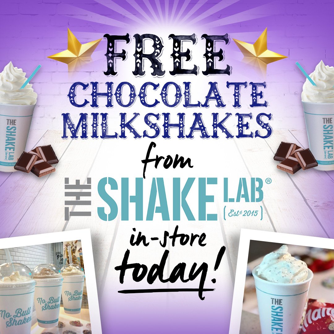 joebrowns's tweet photo. Happy #WorldChocolateDay everyone! 🍫
To celebrate, @ShakeLabRocks will be in our @LoveMeadowhall store TODAY 12-4pm. Get in there quick, before they get snapped up! 🙊 

#joebrowns #lovejoebrowns #chocolate #milkshakes #theshakelab #meadowhall #joebrownsmeadowhall #sheffield https://t.co/sUkLQ9INzE