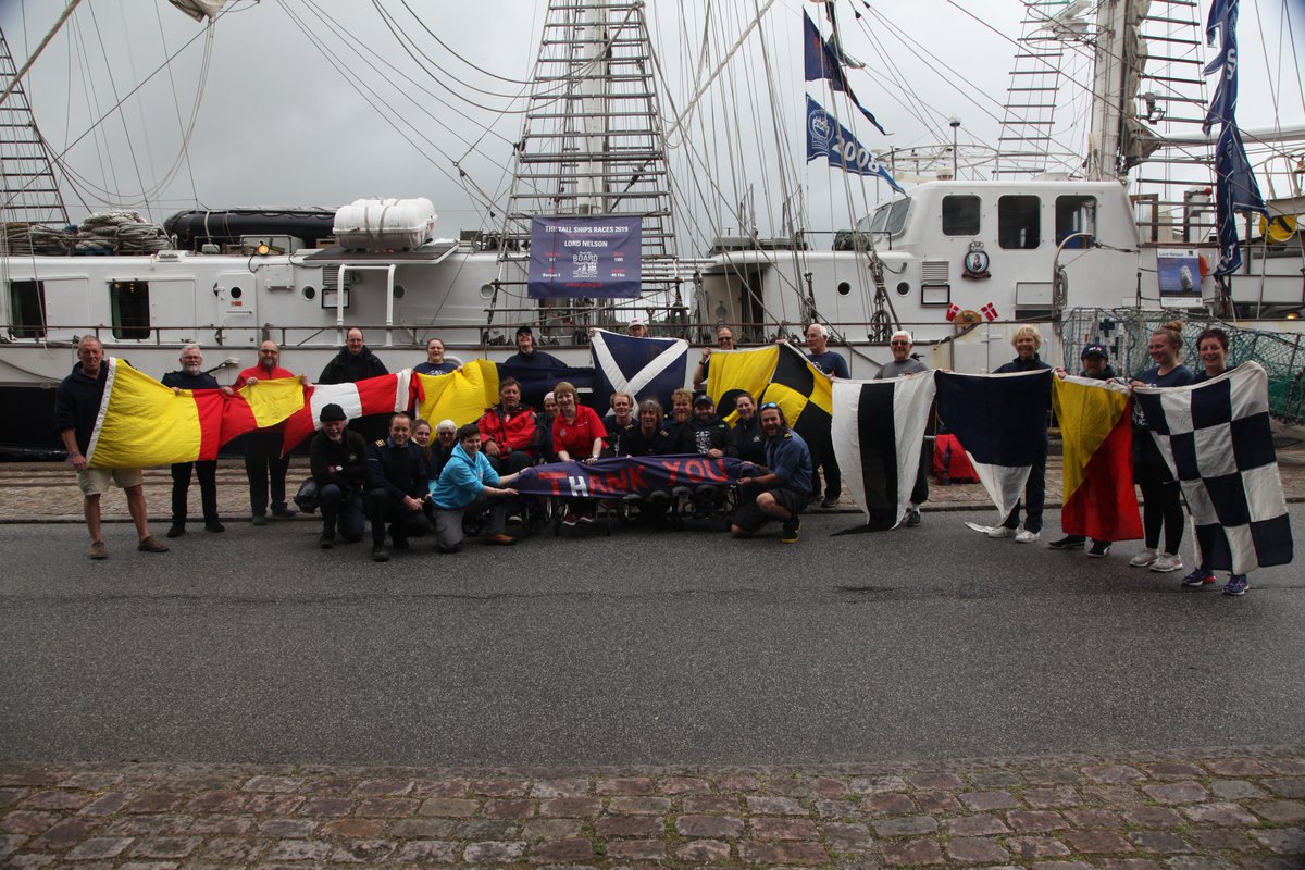 JubileeSailing's tweet photo. We have a special message from Lord Nelson's crew in Aalborg! But can anyone work out what the signal flags are saying? 🤔🤔

#JSTAppeal #LordNelson #ThursdayThoughts #ThursdayMotivation #Fundraising #TallShips #Sailing #TravelThursday https://t.co/zD6IjB3T07