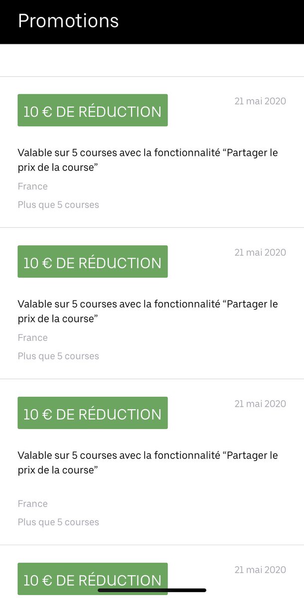 Moche. ⁦<a href="/UberFR/">Uber France</a>⁩ qui change les modalités d’utilisation de ses codes promo après un trop grand nombre d’utilisateur les ayant utilisés... #uber #ubercode