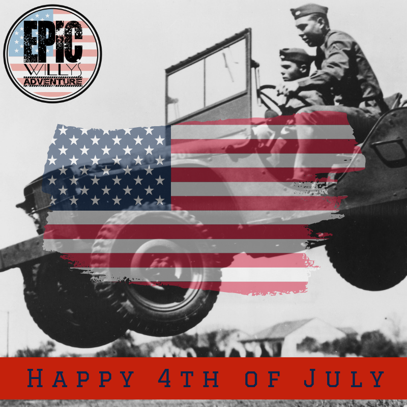 EpicWillys's tweet photo. Wishing you all a very happy Independence Day! Stay safe and have fun!
.
.
#EpicWillysAdventure
#fourthofjuly
#EWA
#VintageJeeps
#JeepLovers https://t.co/VFUg4c1FhS