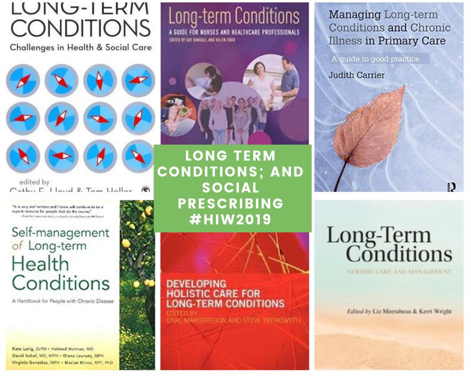 Today's theme for #HIW2019 is Long term conditions; and social prescribing, here are some of the books we have on this theme.