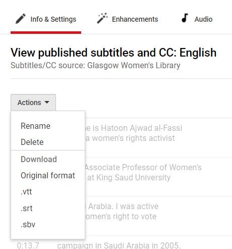 Once you've created your subtitles, you have the option to download them in different formats.5/11