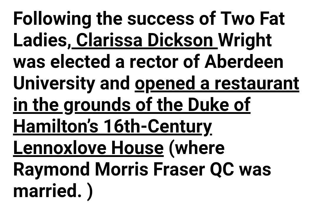 Clarissa Dickson, pictured below with good friend and colleague Sir Johnny Scott, father of Rebecca Scott and ex-husband of former IICSA chair Lowell Goddard, was also close to the Duke of Hamilton, a close friend of alleged paedophile Raymond Morris Fraser QC.