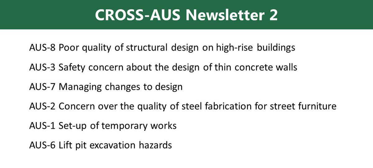 cross_aus's tweet photo. CROSS-AUS Newsletter 2 has been published: https://t.co/eo9u1B0hJF
Please share it with your network
@IStructE @structsafe
#structures #safety #engineering #structuralengineering #sharinglessonslearned #structuralsafety https://t.co/zO0sEZ16sZ