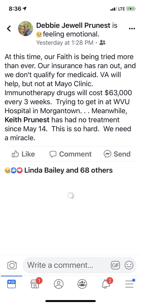 CandyWhittemore's tweet photo. I believe in miracles @JeffProbst  @survivorcbs @BillGates this is a good man with a great family who can live with treatment, they just don’t have the money https://t.co/6pkDAQcGXu