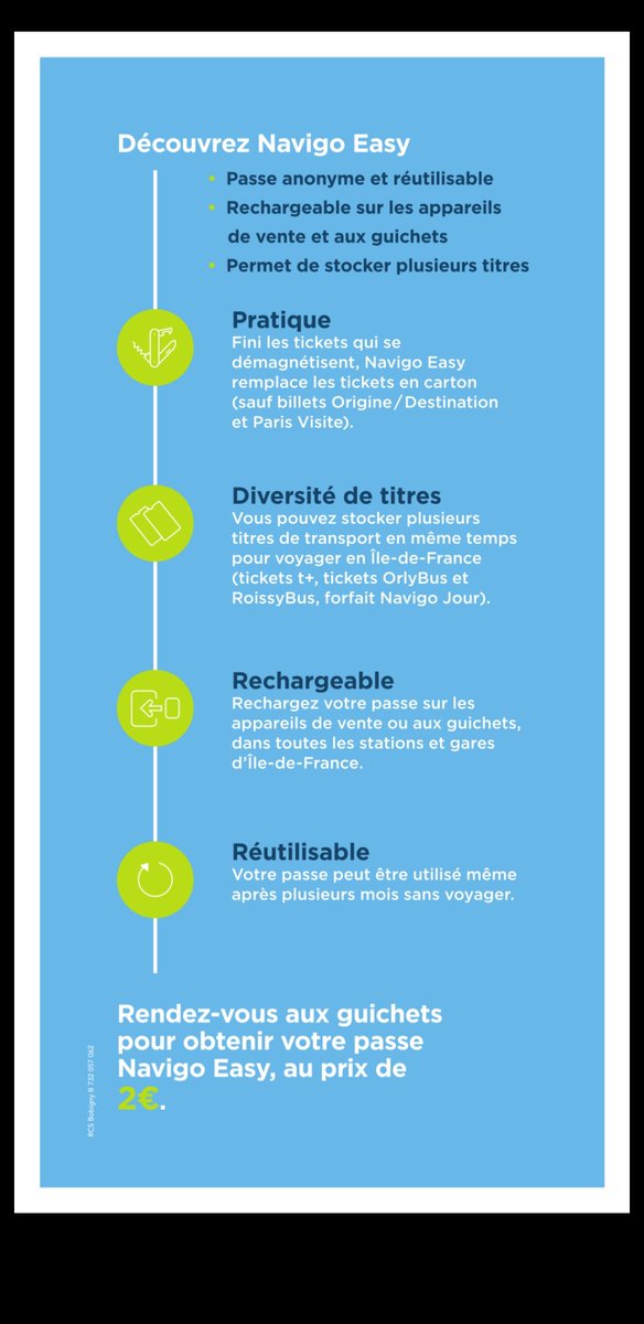 CSH_Team1's tweet photo. N'oubliez pas le nouveau "Navigo Easy"
Finis les titres T+ demagnetisés !
Achetez les à l unité, ou en carnet plein tarif ou demi tarif.
Ils seront chargés sur le support billetique. 
Ce passe à 2e, est non nominatif, cessible mais non sécable. 
Bon voyage à tous https://t.co/pbea1nXwSj