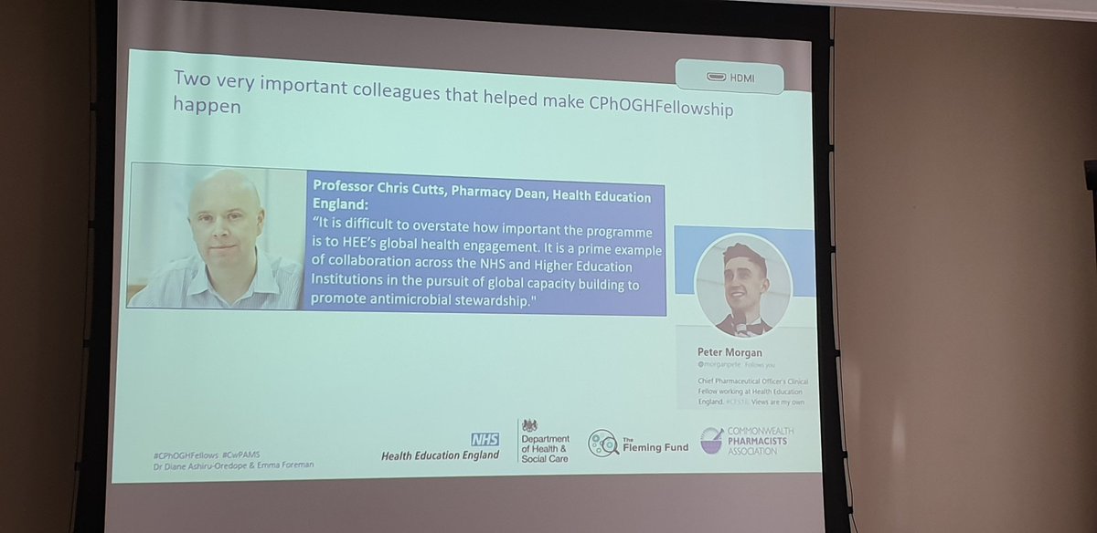 #CPhOGHFellows grateful to HEE for funding the CPhO global health fellowship