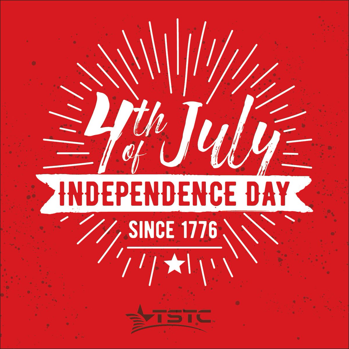 TSTCHarlingen's tweet photo. Happy 4th of July! TSTC will be closed today in observance of the holiday but will reopen tomorrow, Friday, July 5. Have a a fun and safe day! #TSTCproud #TSTCtechnicallybetter https://t.co/JstOVYccrk