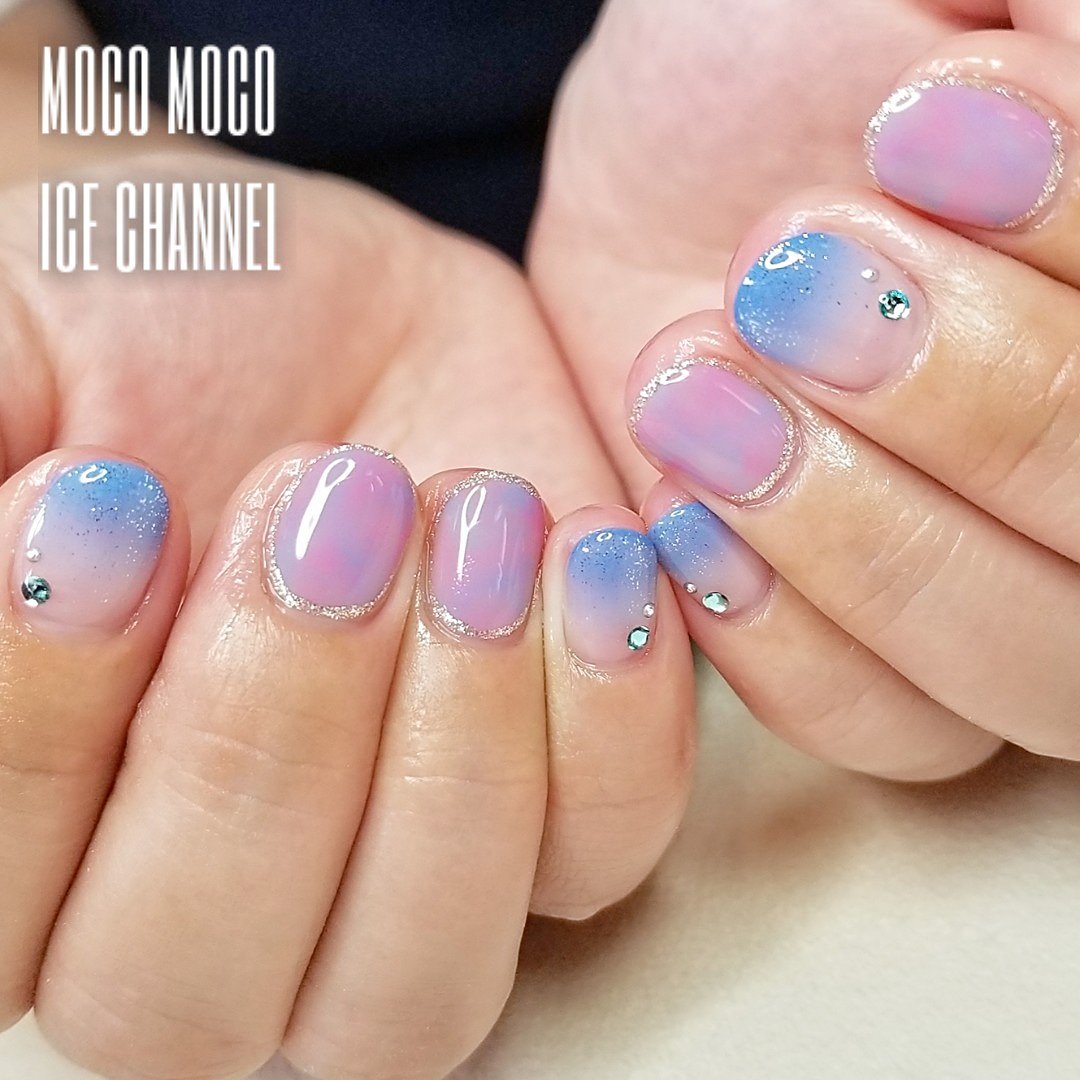 Ice Nailist あいすちゃん No Twitter 梅雨から夏にぴったり T Co Ifghqnspmn ネイル Nail ジェルネイル 青ネイル ブルーネイル 紫ネイル パープルネイル 梅雨 梅雨ネイル タイダイネイル タイダイ柄ネイル グラデーションネイル