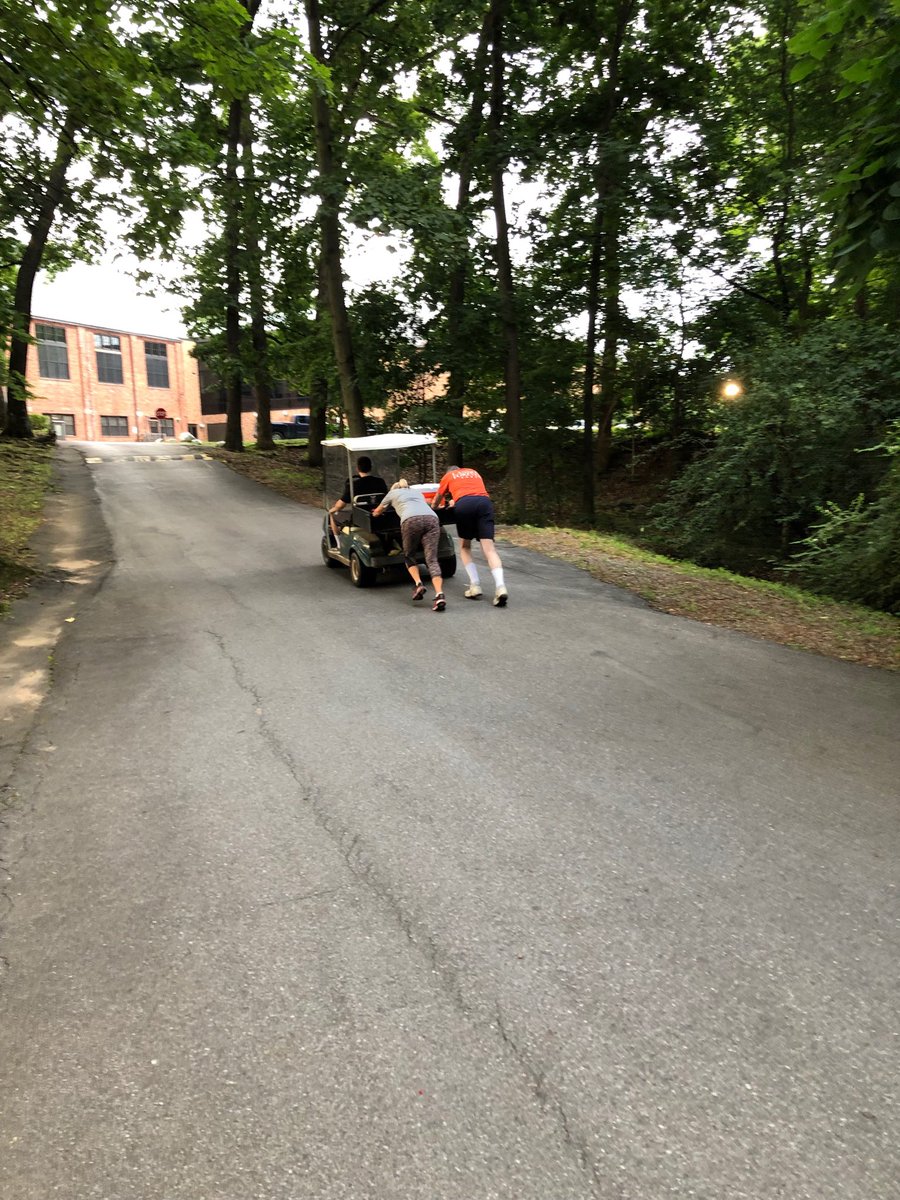LandonStrength's tweet image. #IndependeceDayPush Former Landon parents in morning fitness class pushing golf cart up hill. #Happy4thofJuly