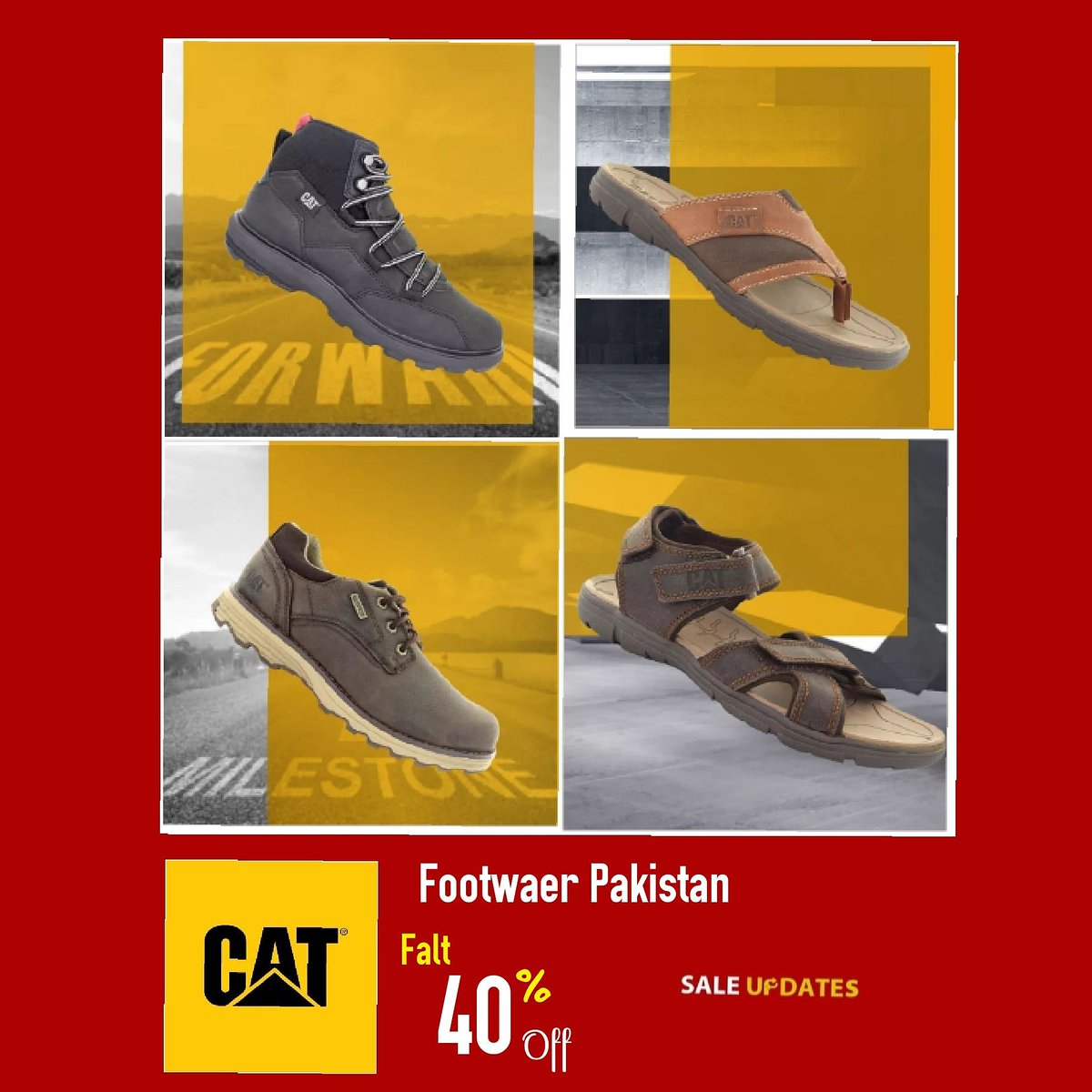 SaleUpdates's tweet photo. #Brand :--) CAT Footwear Pakistan

Enjoy flat 40% off with @CatFootwear Summer Sale on your favorite articles, both online and in store.

#saleupdates #fashion #blogger #Cat #shoes #jugar  #Catfootwearpk #SummerSale #Flat40 #JoeJonas #Islamabad https://t.co/g44Mn3VsxA