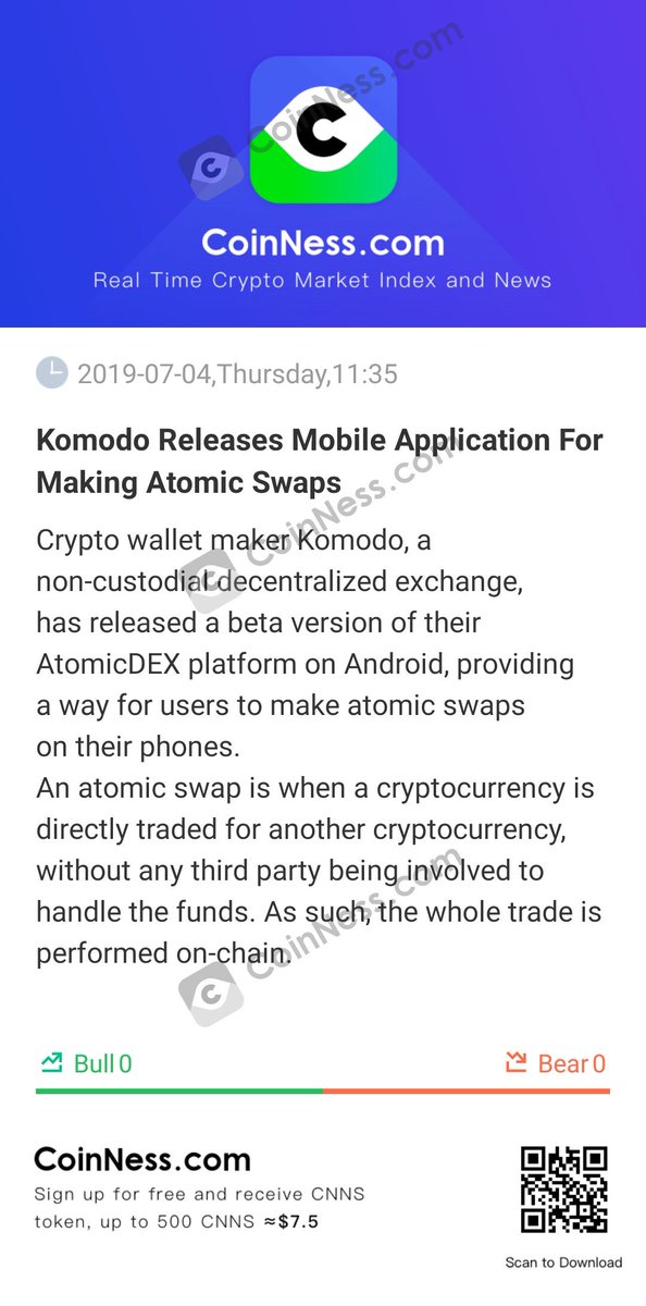 [Komodo Releases Mobile Application For Making Atomic Swaps]

Crypto wallet maker Komodo, a non-cust...

bi.city/s/x3nJJ1