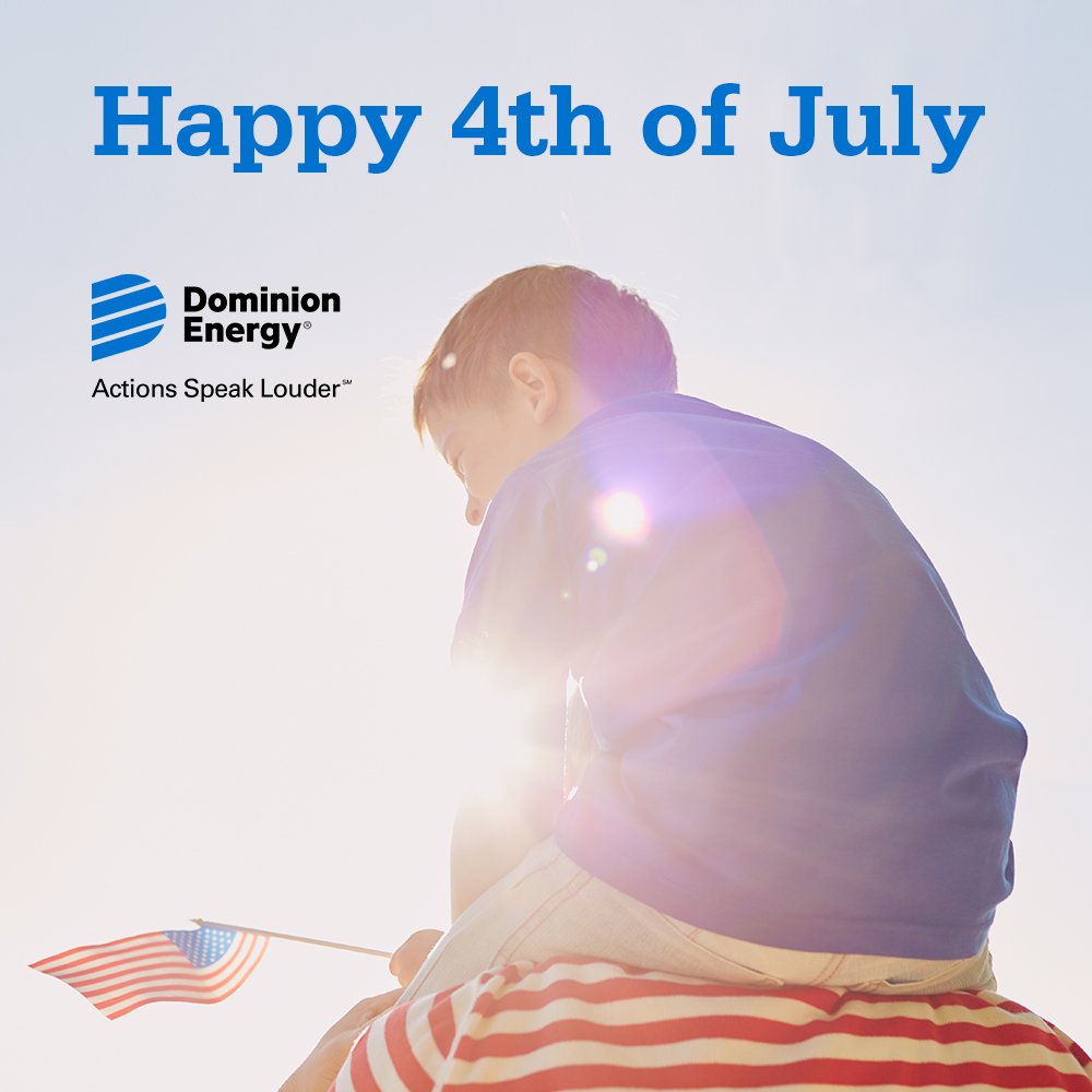 DominionEnergy's tweet photo. Wishing everyone a safe and happy 4th of July! #BeSafeToday #July4th https://t.co/SLA0YrLRcj