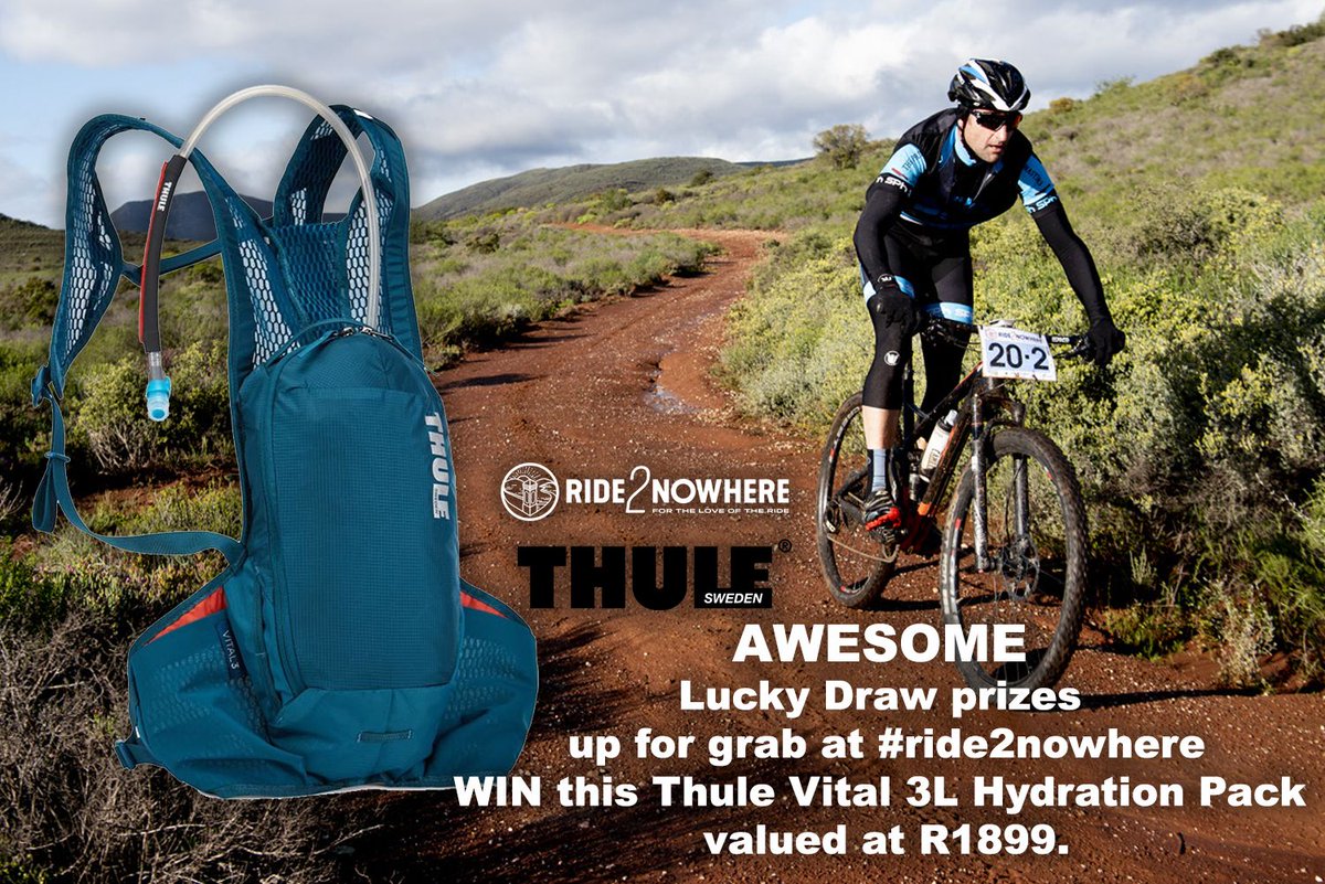 R2N Events (@r2nevents) on Twitter photo Awesome Lucky Draw prizes up for grabs at #ride2nowhere.
WIN this Thule Vital 3L Hydration Pack valued at R1899.
buff.ly/2YtwKoh
<a href="/thule_sa/">Thule South Africa</a> Awesome Lucky Draw prizes up for grabs at #ride2nowhere.
WIN this Thule Vital 3L Hydration Pack valued at R1899.
buff.ly/2YtwKoh
<a href="/thule_sa/">Thule South Africa</a>