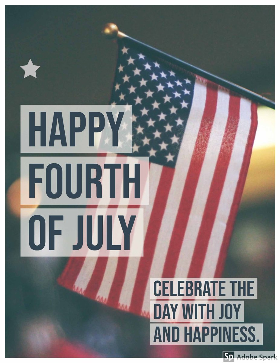 Happy Independence Day! To all of you and your families, have a safe and happy Fourth! #FourthOfJuly #USA