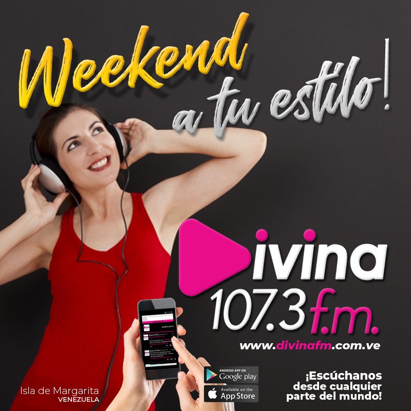 divinafm1073's tweet photo. Comienza un fin de semana con buena música, sintonizando a Divina107.3FM en la Isla de Margarita - #islademargarita #baladas #romanticas #chatarritas #poplatinmusic #porlamar https://t.co/aD7J6gq8fg