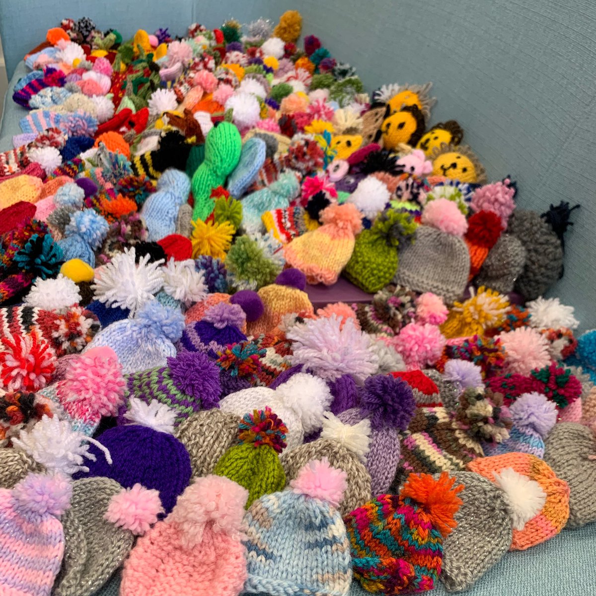 StChris_PSHE's tweet photo. The ‘Knit and Knatter’ group made up of students, staff and their families have made 263 hats for @innocent smoothie’s campaign for @age_uk. Most members couldn’t knit just 10 weeks ago! Well done to everyone involved. 🧶 

#innocentbigknit #rajesthan #mystchris #knitting https://t.co/QMSsFuZnJn