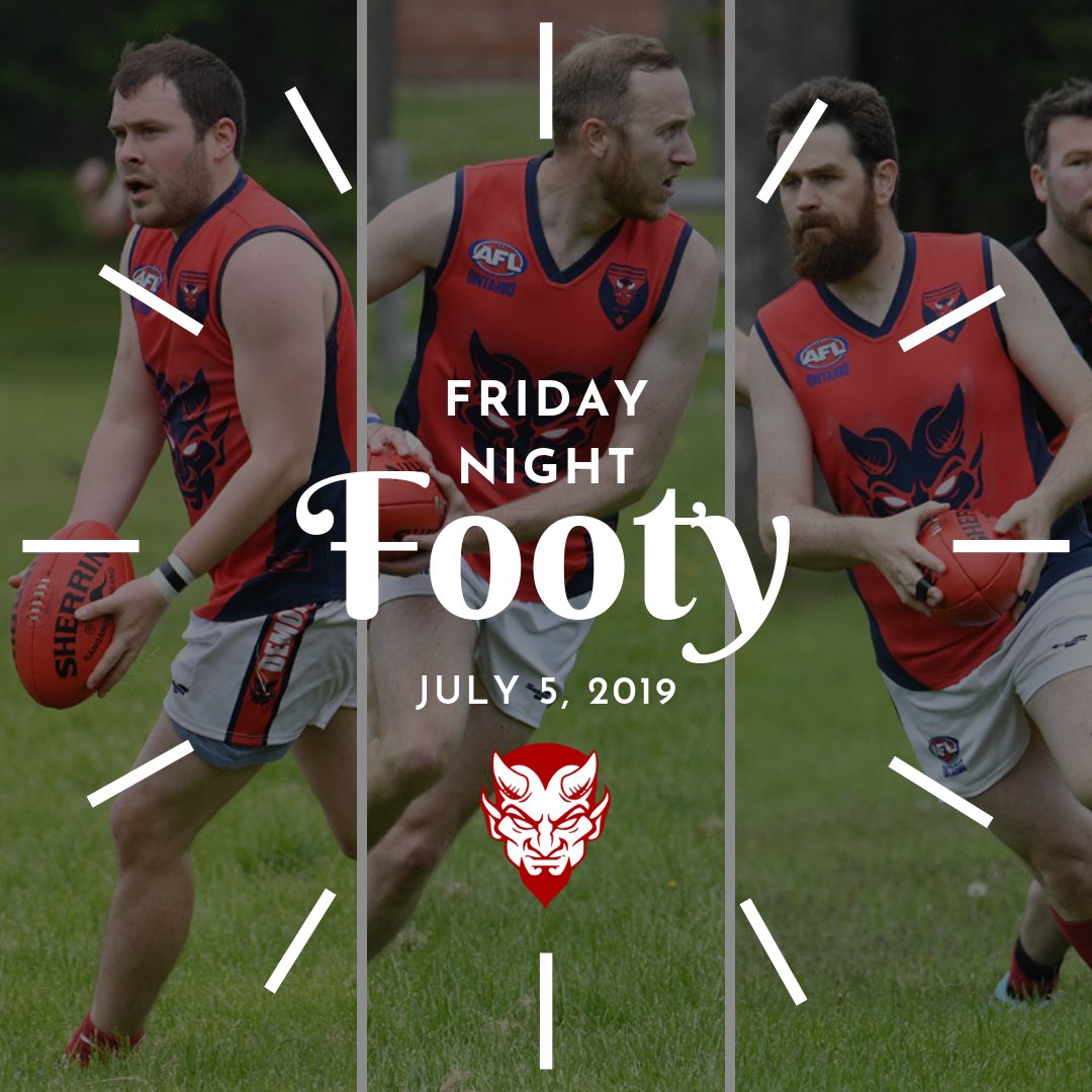 Our boys are facing the Rebels tomorrow at 6:30 pm at Humber South - come out and join us! 

The LaDEES have a bye this weekend but will be playing the lady Roos next Thursday. 

Come to watch some footy, stay for the beers afterwards 🍺🍺🍺🍺🍺🍺