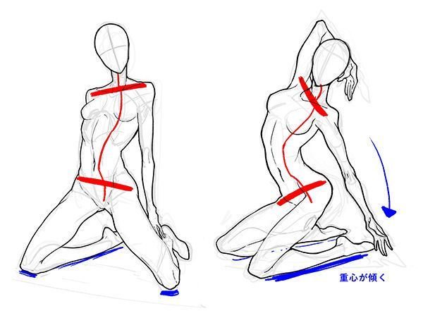いちあっぷ By Mugenup クリエイティブ制作会社 コントラポストを取り入れたポーズのバリエーションをご紹介 膝立ち 座り 寝そべり ジャンプなどイラスト制作の参考に あなたのキャラクターがイキイキする コントラポストを使ったポーズ５選 いち