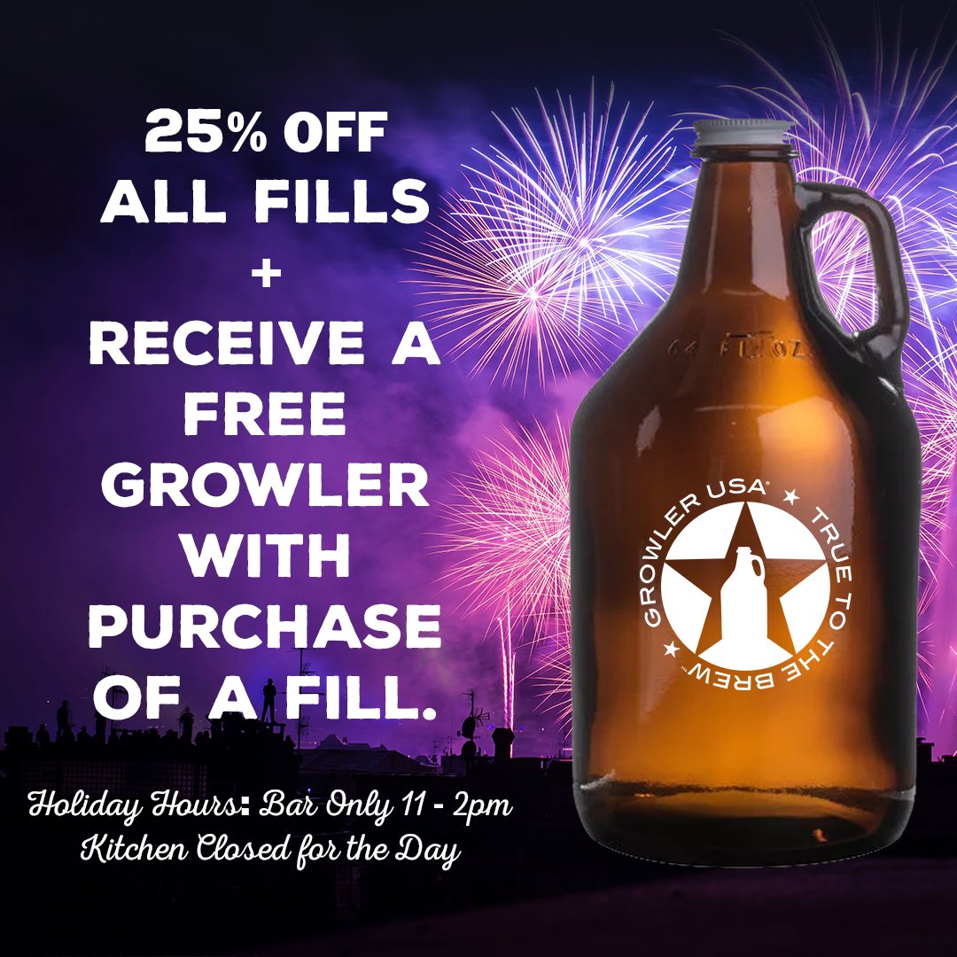 The Elm Taphouse & Kitchen on Twitter "TODAY 25 Off ALL Growler Fills and get a FREE