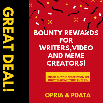 essentialtobe's tweet photo. Bounty date has extended! You still have chance‼️
💰Calling all writers, video creators, and graphic designers!
Simple to gain a total of $800 ! 🤩
Follow form to submit your entries and for more information: https://t.co/uAHrii7jJQ
#PDATA #OPIRIA #PDATATOKEN #BOUNTY https://t.co/bywIbcohOJ