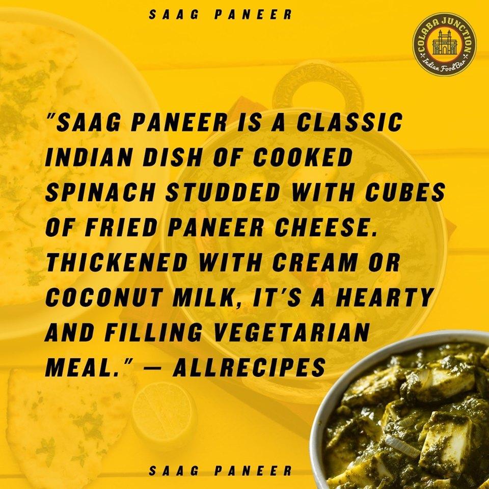 The best vegetarian recipe on this planet. Period. In fact, don't take our word for it.

Only $9.95 @ Colaba Junction.

#food #indianfood #recipe #yummy #delicious #spinach #paneer #palakpaneer #tasty #lunch #eatingout
