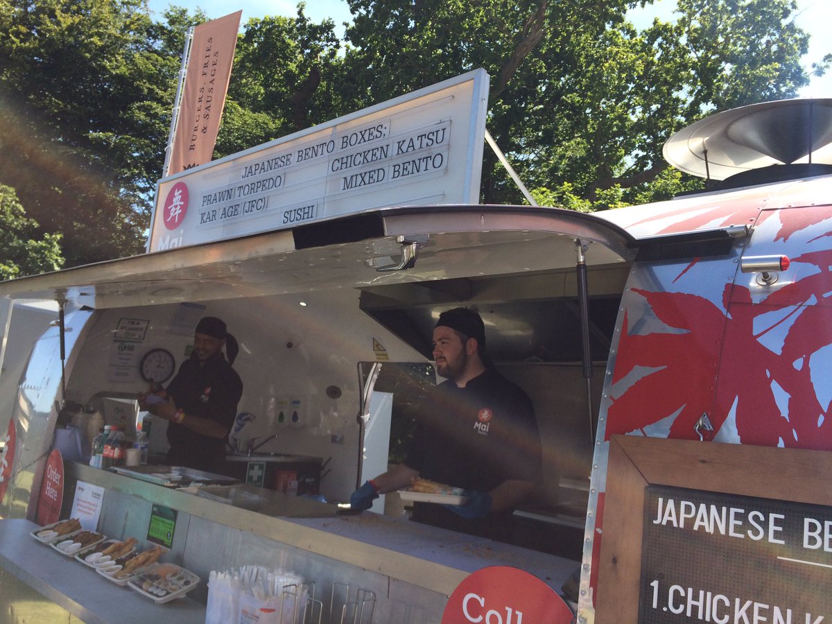 Thank you <a href="/MaiTaiko_/">Mai Taiko</a> for saving me from burgers <a href="/fosgoodwood/">Goodwood FOS</a> - delicious mixed Bento Box of 🍣🍱 goodies #arigato #maitaiko #japanesefood