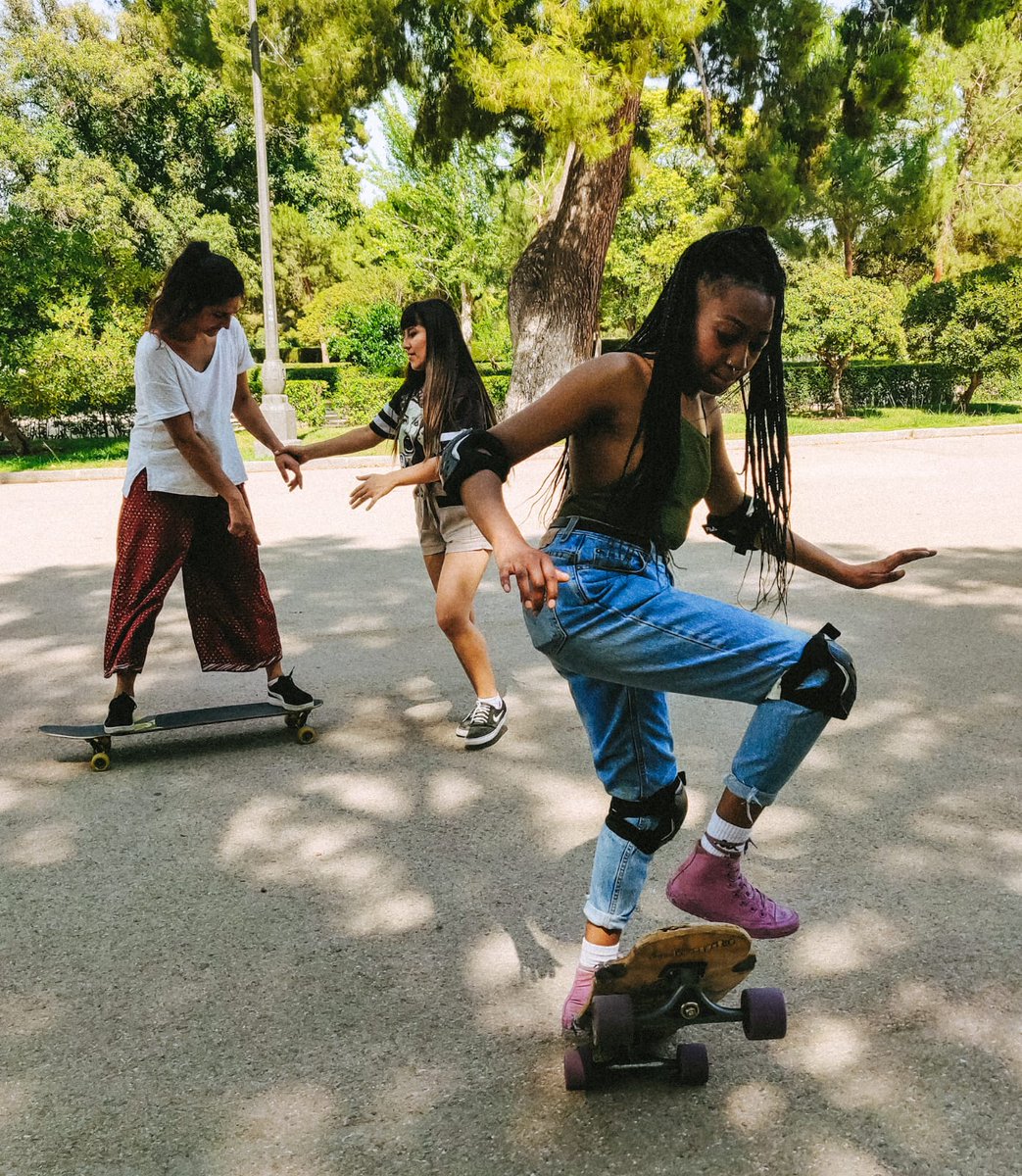 its_GirlDreamer's tweet photo. Just a little Madrid update for you 🇪🇸 ..

Our @BoardersWB are having an incredible time with amazing @ValKechichian, co-founder of @longboardgirls who are the badasses developing our boarders skills so they can return to the UK &amp; keep the cycle going! 💪🏾

Thanks @queenscomtrust! https://t.co/m5MsiHfUu6