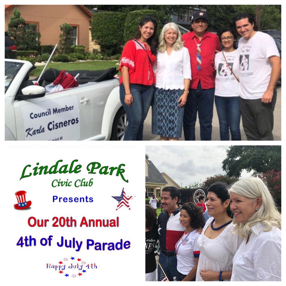 Karla4Houston's tweet photo. Happy 4th!🇱🇷 Congrats to #LindalePark on a hugely successful 20th annual, #FourthofJulyParade @JudgeHidalgo @CarolforTexas @AdrianGarciaHTX https://t.co/MyUXhLsjkd
