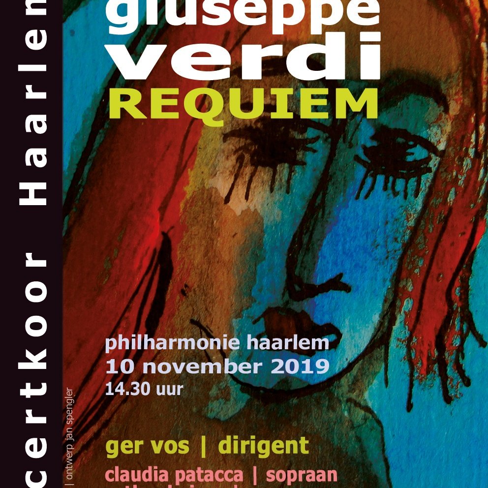 Het poster voor onze uitvoering van het requiem van Verdi is gereed! De basis is een indringende gouache schilderij van Tamis Wever uit 1972. De ogen zijn heftig, maar het onderwerp is sowieso heftig, zoals ook deze compositie van Verdi heftig en intens is.