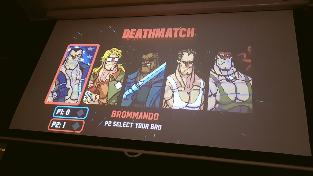 Gamerdisco's tweet photo. Kicking off our first tournament with #BroForce! Which American hero will you choose on this #IndependenceDay to help save your other Bros? #Bromando? #MacBrover? #BroHard? Rock that white vest! Sign ups now! https://t.co/Cq0bfytbop