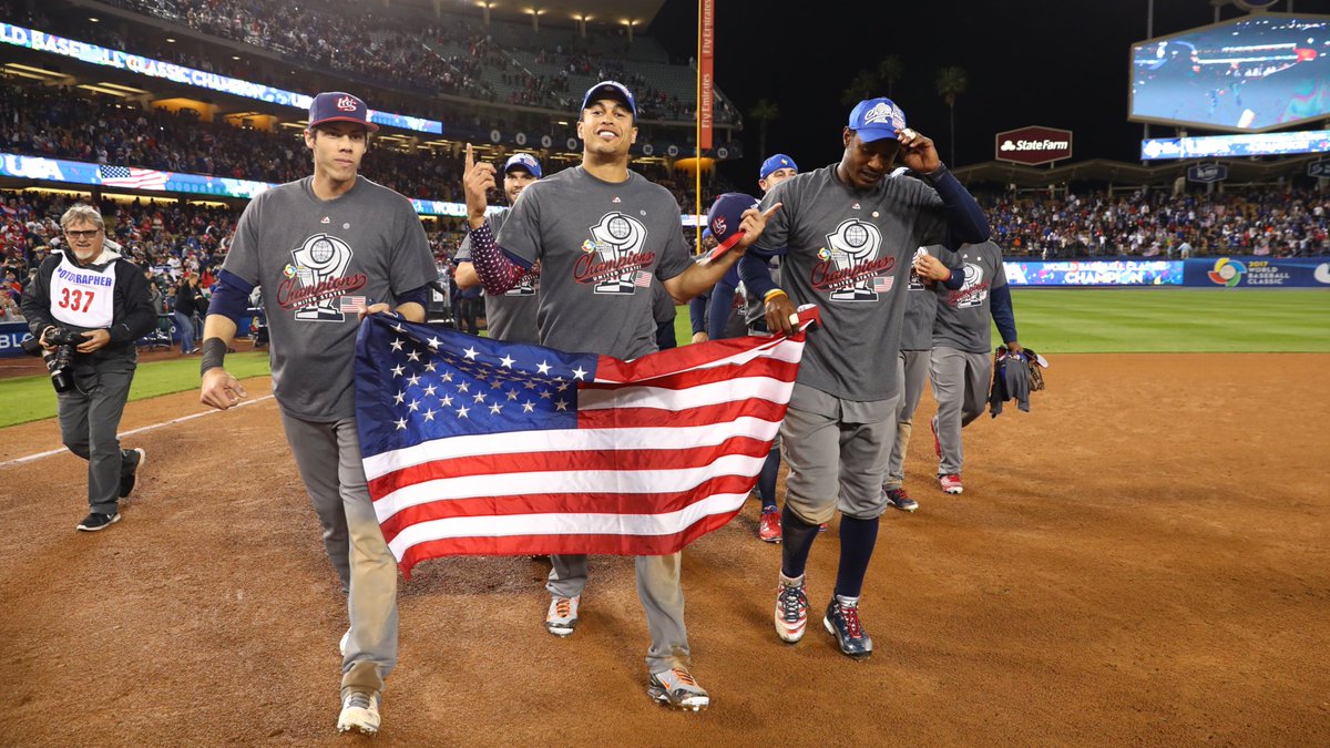USABaseball's tweet photo. Happy birthday, America! We’re proud to represent 🇺🇸 every day but today is always special. 

#ForGlory🇺🇸 @SimplyAJ10 https://t.co/j6dbOFISz7