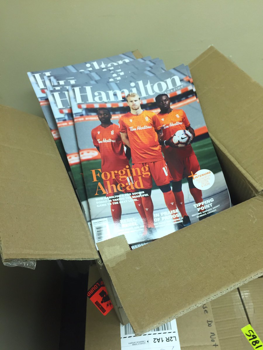 HamiltonMag's tweet photo. Well look what just arrived at @TownMediaHQ! Fresh out of the box, it’s the Summer Issue of HM - look for it around town in the coming days! #HamOnt #SummerReads #ForgeFC #BigCityBuzz https://t.co/YqMtdaO9lB