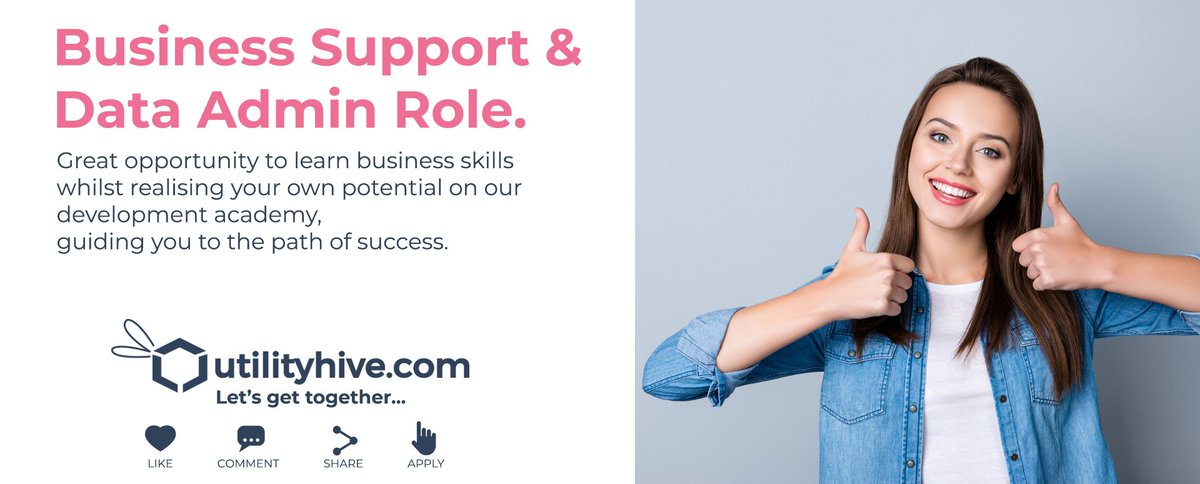 utilityhive's tweet image. We currently have an exciting opportunity available to join our business support team here at Utility Hive. This is a perfect role for someone who wants to get on the career ladder and realise their potential. Get in touch today to find out more!