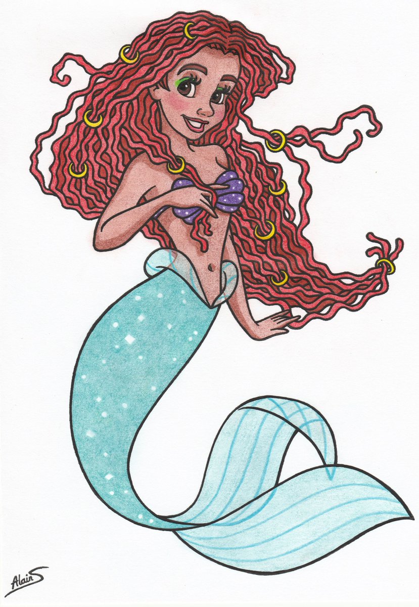 EternalEien's tweet photo. Here is a little #drawing I did to celebrate Halle Bailey being cast as Ariel in Disney's upcoming live-action adaptation of their "The Little Mermaid" classic.

I cannot wait for Halle's Ariel to be part of our world ;) https://t.co/YirJUZZ1oH