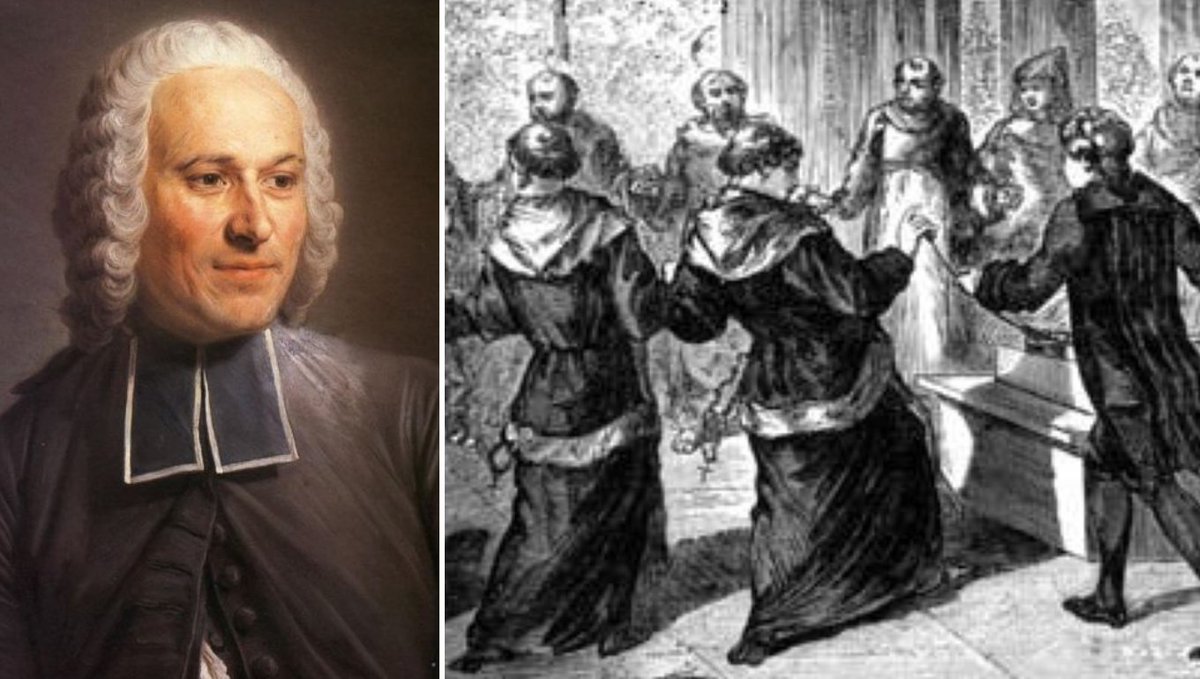 tuCpakoa's tweet photo. En 1746, l'abbé Nollet fit une expérience devant Louis XV pour démontrer la vitesse de propagation de l'électricité : il réunit en un cercle d'~1km, 200 moines qui se tenaient la main autour d'un même fil de fer, et ils réagirent tous au même moment lorsque l’électricité passa ! https://t.co/H9tdWgRJM9