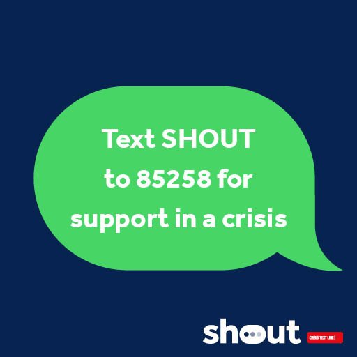 Heads Together on Twitter: "Nobody should face a mental health crisis  alone. Share @GiveUsAShout's number with those close to you. If you're  experiencing a crisis (or you know someone who is) text