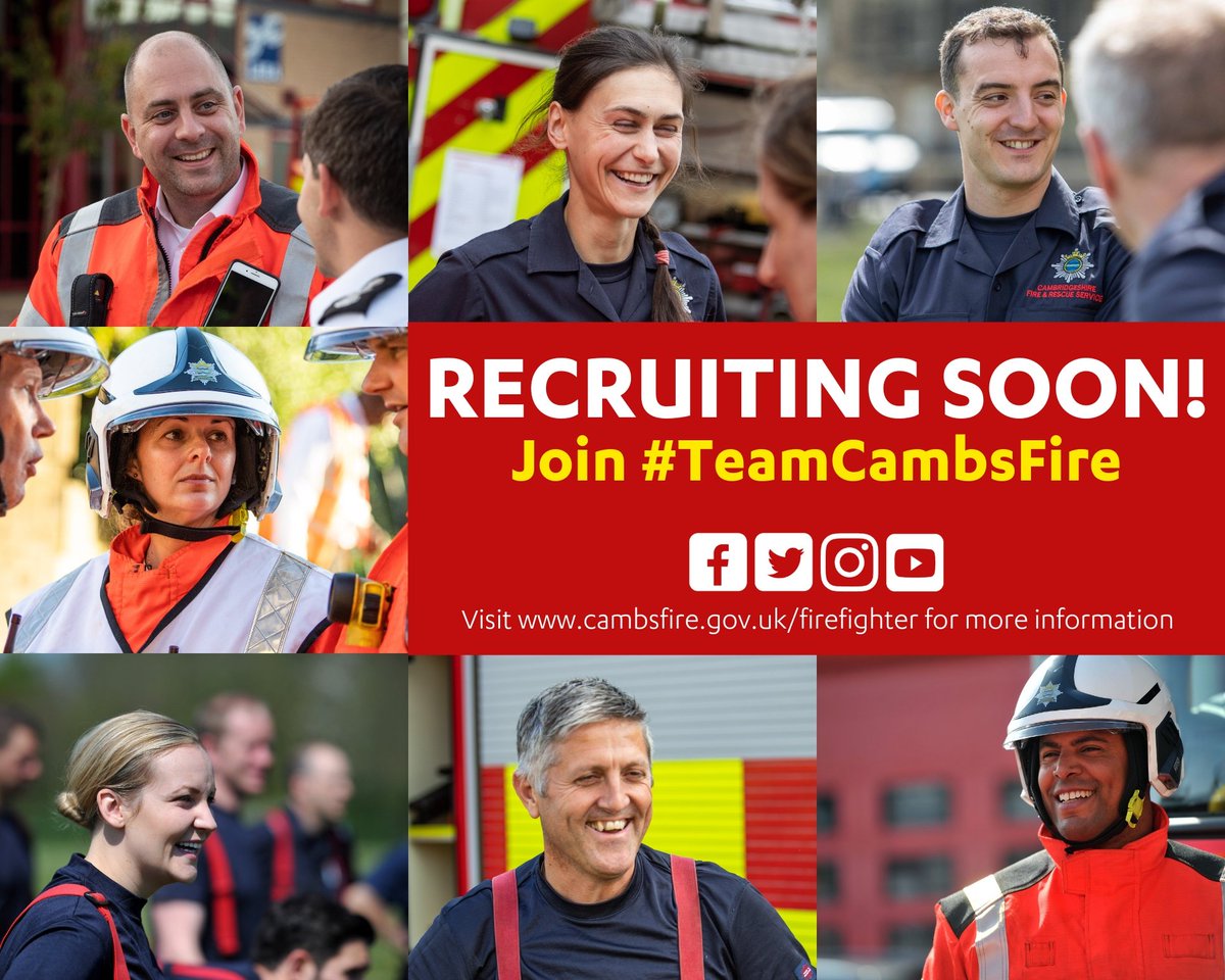 cambsfrs's tweet image. 📣Exciting news! 

We are going be be recruiting for wholetime firefighters from September 2019 🔥🚒

Head over to ➡️ bit.ly/CFRSfirefighte… to subscribe to our email alerts and keep up to date with the recruitment process 👨‍🚒👩‍🚒

#TeamCambsFire #BeOurFuture