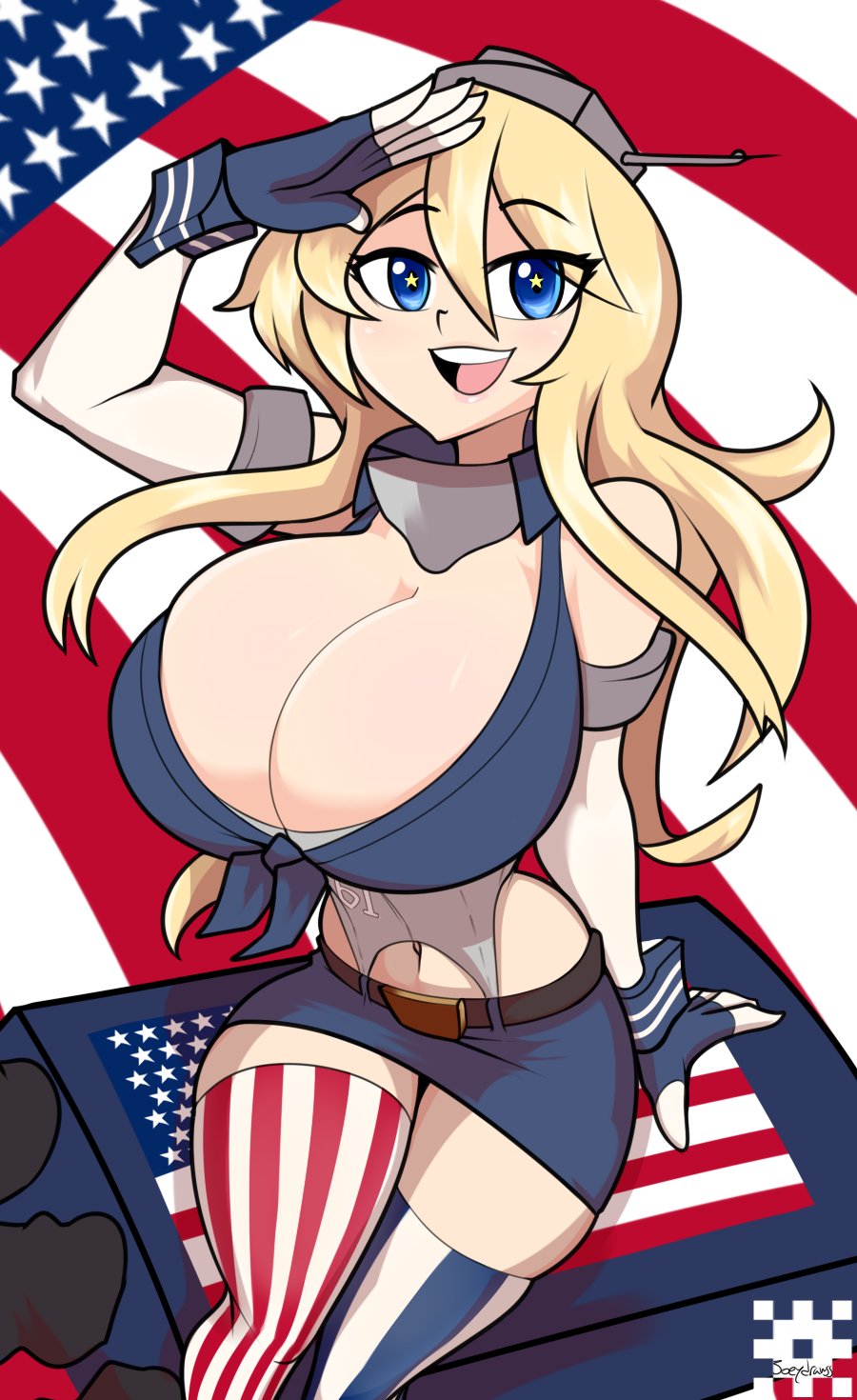 Joeydrawss on X: Happy 4th of July! Iowa from kancolle, truly America's  babe (from Japan)! t.coZyaRqQCsd2  X